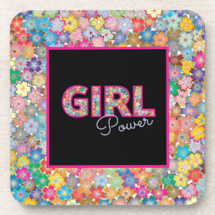 Girl-Power   Girl-farbige Blumengeschenke für sie Getränkeuntersetzer