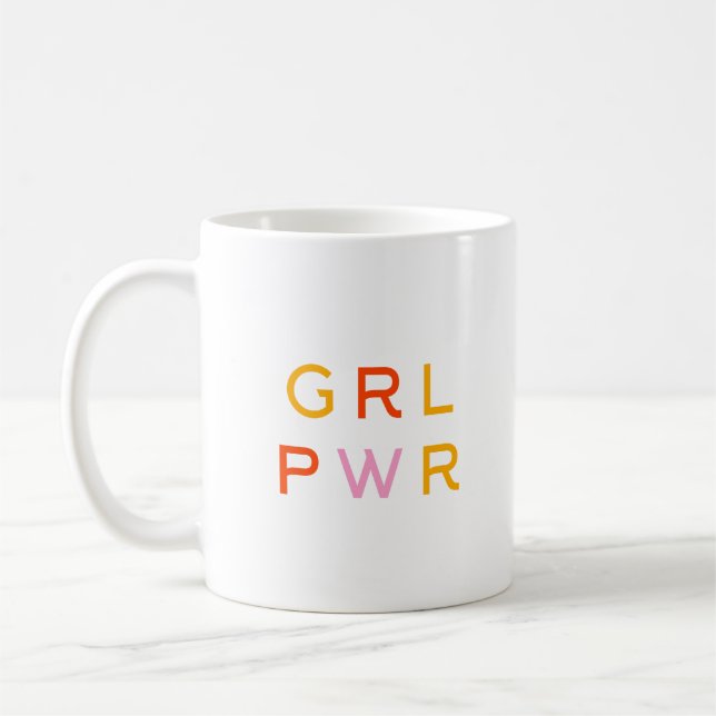 Girl-Power | GRL PWR | Moderner Feminist | Minimal Kaffeetasse (Links)