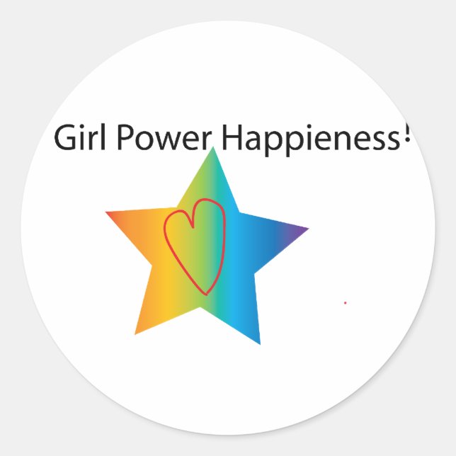 Girl Power Happy Sticker (Vorderseite)