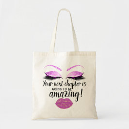 Girl Power Lashes Pink Kiss Lips Rose Tragetasche