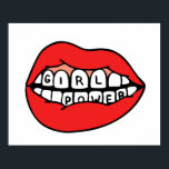 Girl Power Lips Poster<br><div class="desc">Dieses Design enthält Lippen und einen Inspirationssatz,  der in einem Tätowierungswerk gemacht wurde.</div>