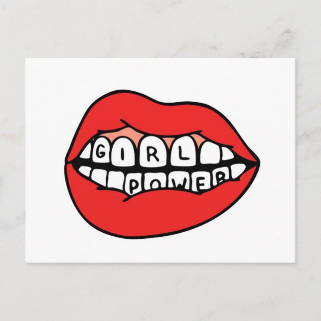 Girl Power Lips Postkarte (Vorderseite)
