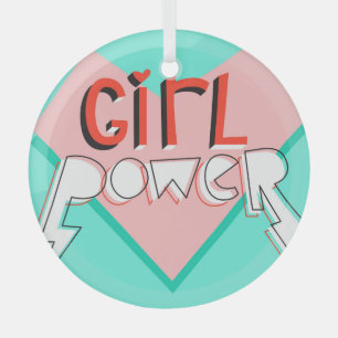Girl-Power: Niedlicher grafischer Slogan Ornament Aus Glas