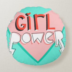 Girl-Power. Niedliches Design mit brillantem grafi Rundes Kissen