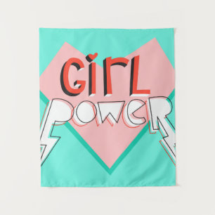 Girl-Power. Niedliches Design mit brillantem grafi Wandteppich
