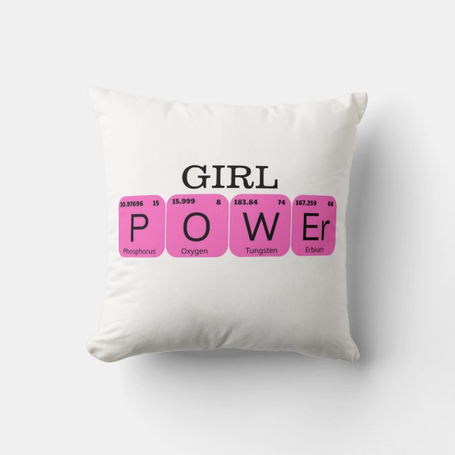 Girl-Power Periodic Tablettenelement Kissen (Vorderseite)
