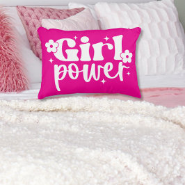 Girl Power Pink Accent Pillow Dekokissen