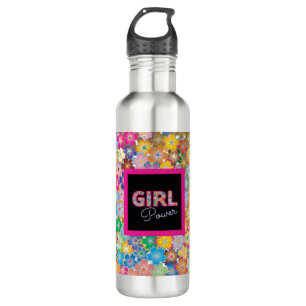 Girl-Power   Pink Girly Beautiful Wildblume Frauen Edelstahlflasche