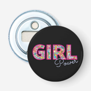 Girl-Power   Pink Girly Beautiful Wildblume Frauen Flaschenöffner