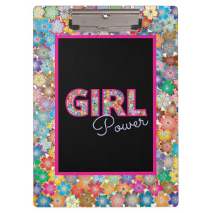 Girl-Power Pink Girly Beautiful Wildblume Frauen Klemmbrett