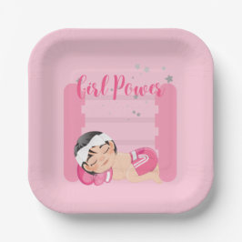 Girl-Power pink Pappteller