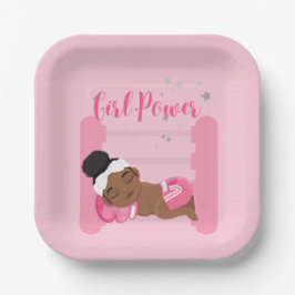 Girl-Power pink Pappteller