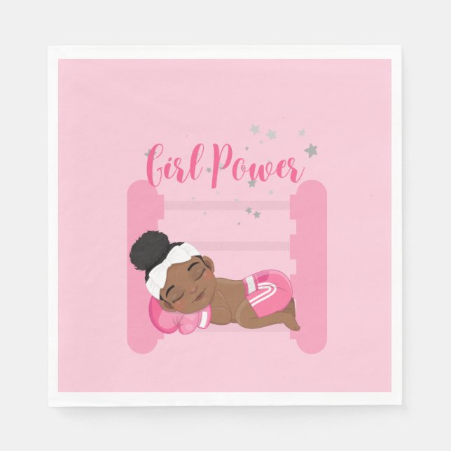 Girl-Power pink Serviette (Vorderseite)