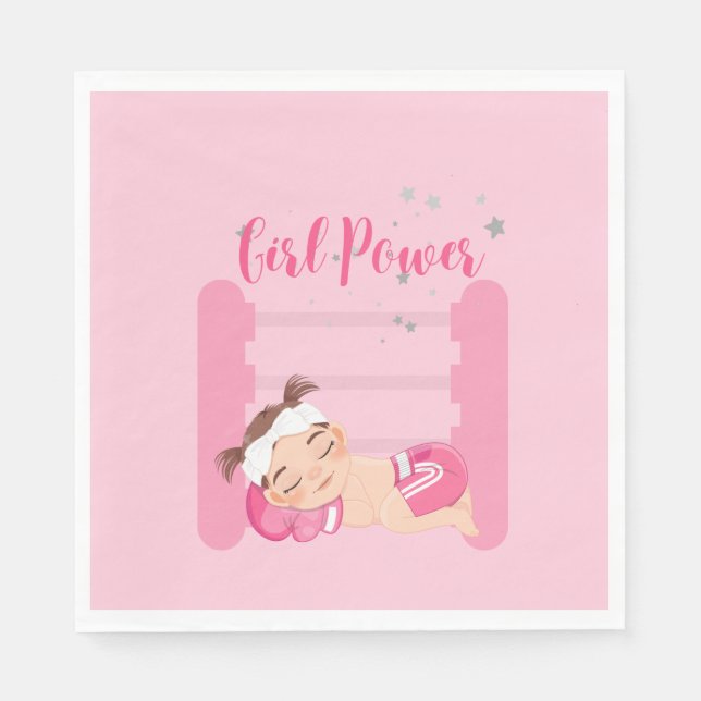 Girl-Power pink Serviette (Vorderseite)