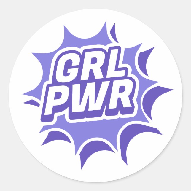 Girl-Power Runder Aufkleber (Vorderseite)
