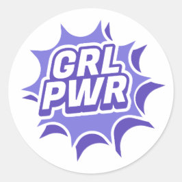 Girl-Power Runder Aufkleber