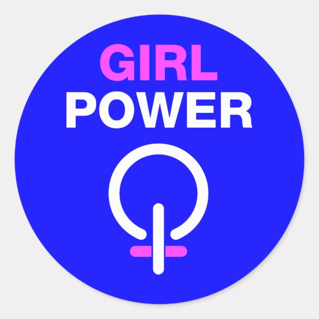 Girl-Power Runder Aufkleber (Vorderseite)
