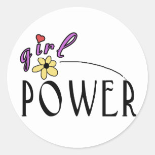 Girl-Power Runder Aufkleber