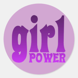 Girl-Power Runder Aufkleber