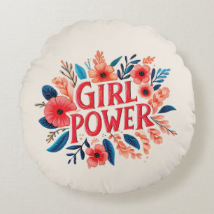 Girl-Power Rundes Kissen
