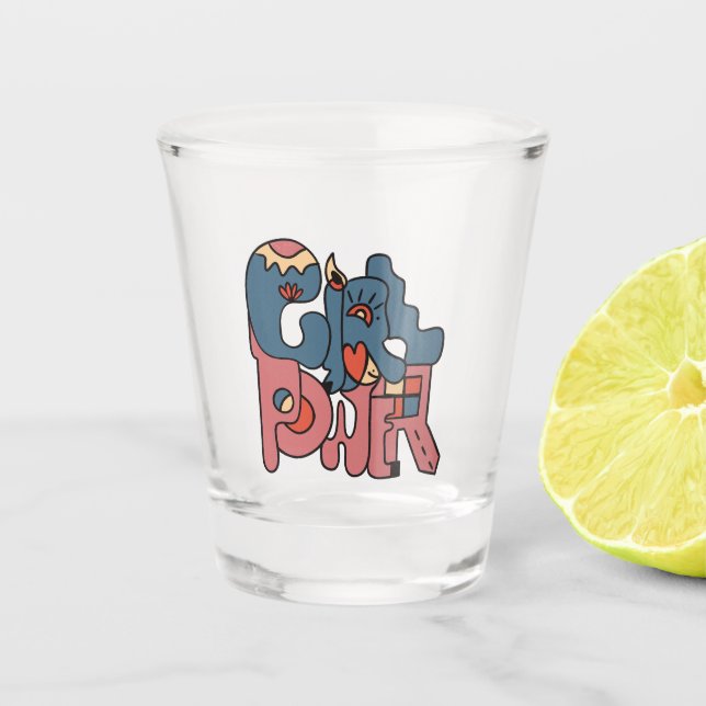 Girl-Power Schnapsglas (Vorderseite)