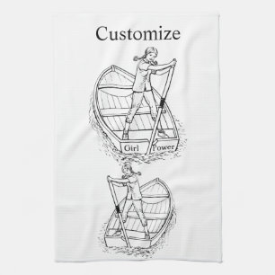 Girl Power Sculling Boat Thunder_Cove  Geschirrtuch