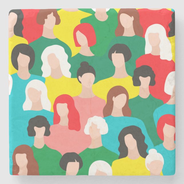 Girl-Power Steinuntersetzer (Vorderseite)