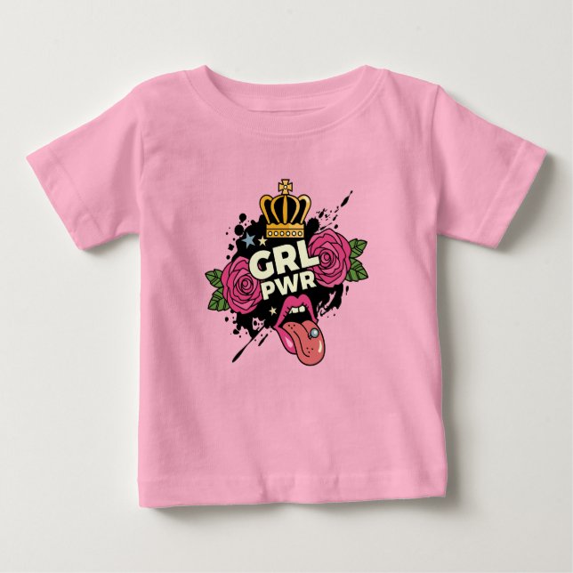 Girl Power Tattoo Style Baby T-shirt (Vorderseite)