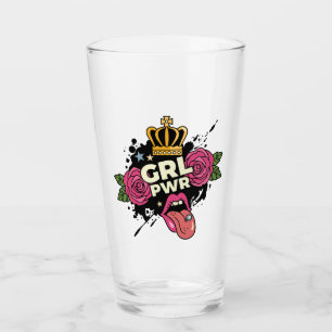 Girl Power Tattoo Style Glas