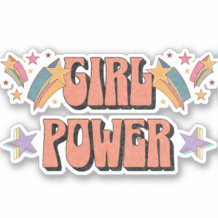 Girl-Power-Textdesign mit Sternen Aufkleber