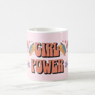 Girl-Power-Textdesign mit Sternen Kaffeetasse