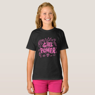 Girl Power Typografie-Lettering T-Shirt