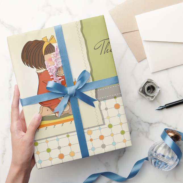 Girl Praying Wrapping Paper Geschenkpapier (Von Creator hochgeladen)