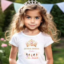 Girl Princess Crown Pink Gold Pastete T-Shirt