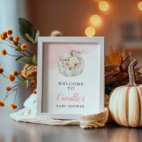 Girl Pumpkin Floral Baby Dusche Begrüßungszeichen