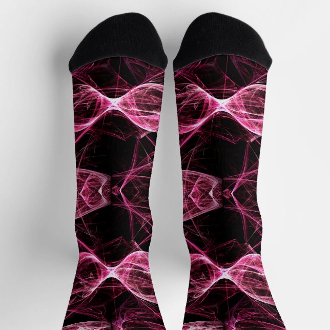 Girl Punk Rock Pink Energy Waves Socken (Oben)