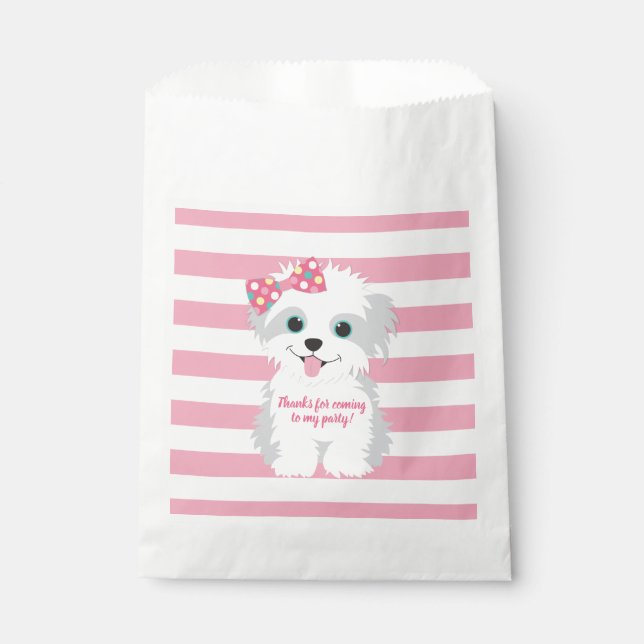 Girl Puppy Birthday Party Geschenktütchen (Vorderseite)