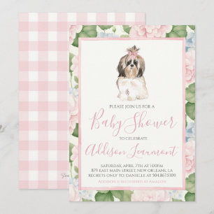 Girl Puppy Dog Babydusche Einladung