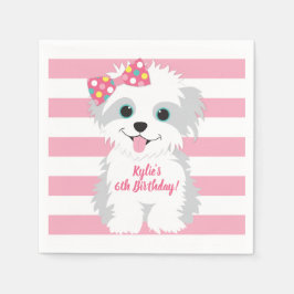 Girl Puppy Party Serviette
