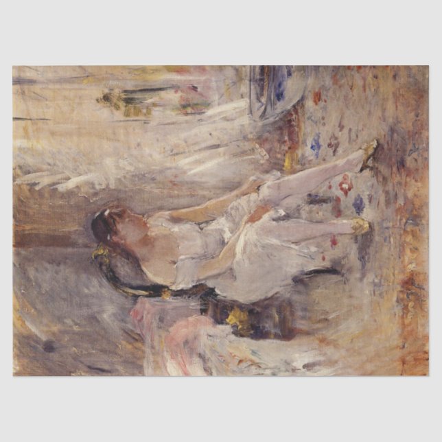 Girl Putting auf ihre Strümpfe (von Berthe Morisot Seidenpapier (Vorderseite)