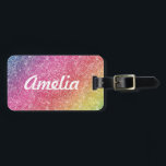 Girl Rainbow Glitzer Monogram Name Luggage Tag Gepäckanhänger<br><div class="desc">Fügen Sie Ihrem Gepäckanhänger einen Farbtupfer hinzu. Personalisieren Sie Ihre Daten mit Ihrem Namen, Monogramm, Initial oder Text. Sie können Textfarbe und Schriftart-Stil ändern, indem Sie die weitere Option anpassen. Der Glitzer in diesem Design ist simuliert und wird als Farbe auf das Produkt gedruckt. Bei der Herstellung dieses Produktes wird...</div>