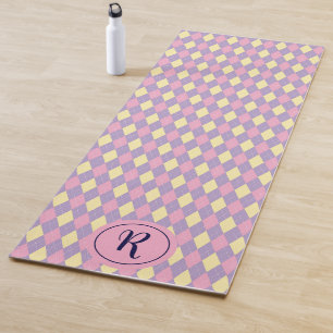 Girl-Raute Rosa Gelb und Lila Fitnessraum Yogamatte