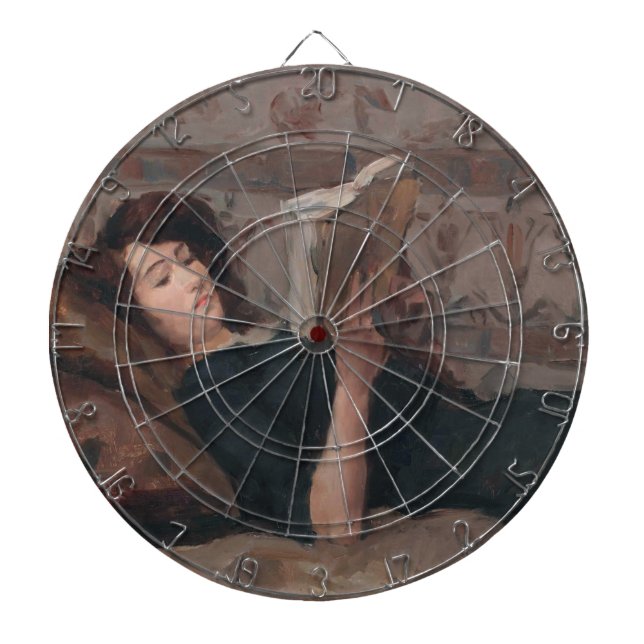 Girl Reading a Book (Reclining on a Divan) Dartscheibe (vorne)