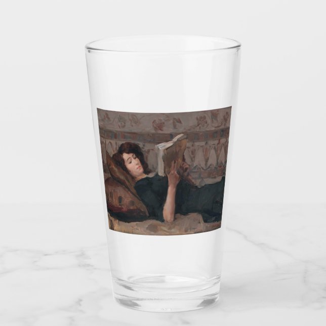 Girl Reading a Book (Reclining on a Divan) Glas (Vorderseite)
