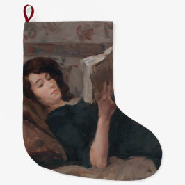 Girl Reading a Book (Reclining on a Divan) Großer Weihnachtsstrumpf