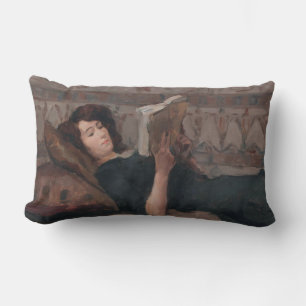 Girl Reading a Book (Reclining on a Divan) Lendenkissen