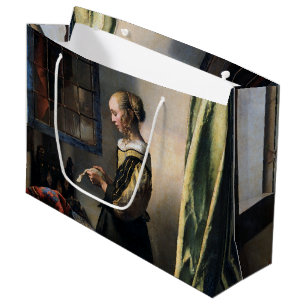 Girl Reading a Letter at a Open Window, Vermeer Große Geschenktüte