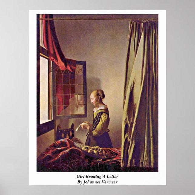Girl Reading A Letter By Johannes Vermeer Poster (Vorne)