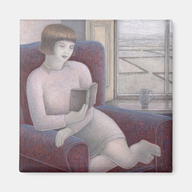 Girl Reading im Sessel 2009 Magnet (Vorne)