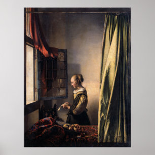 Girl Reading Letter im offenen Fenster von Vermeer Poster